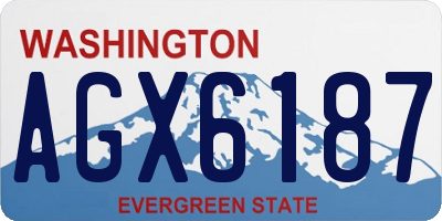 WA license plate AGX6187