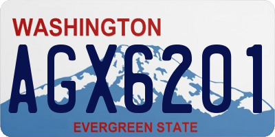 WA license plate AGX6201