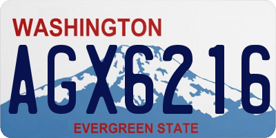 WA license plate AGX6216