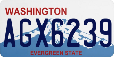 WA license plate AGX6239