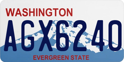 WA license plate AGX6240