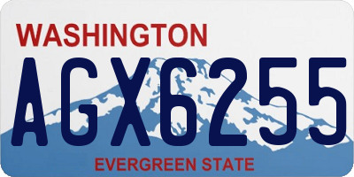 WA license plate AGX6255