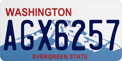 WA license plate AGX6257