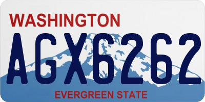 WA license plate AGX6262