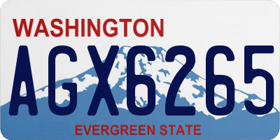 WA license plate AGX6265