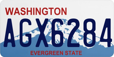 WA license plate AGX6284
