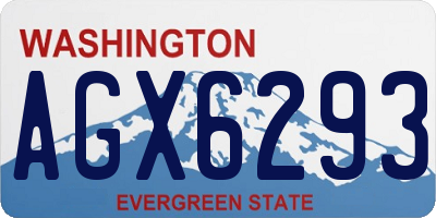 WA license plate AGX6293