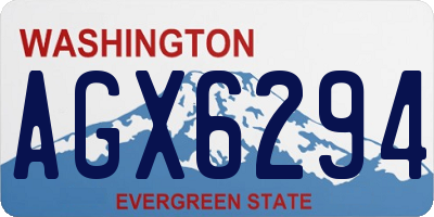 WA license plate AGX6294