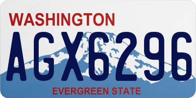 WA license plate AGX6296