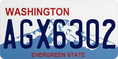 WA license plate AGX6302