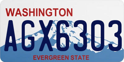 WA license plate AGX6303