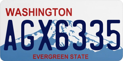WA license plate AGX6335