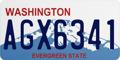 WA license plate AGX6341