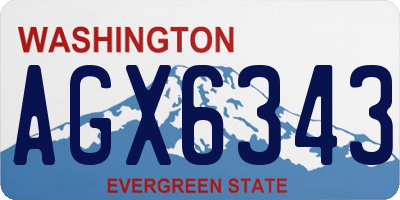WA license plate AGX6343