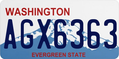 WA license plate AGX6363