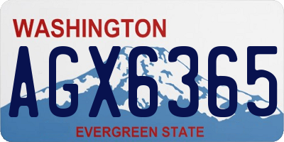 WA license plate AGX6365