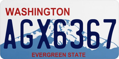 WA license plate AGX6367