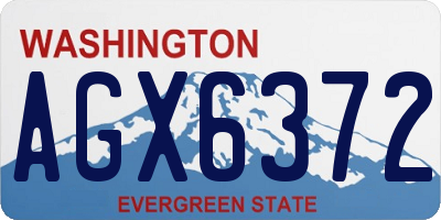 WA license plate AGX6372