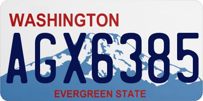 WA license plate AGX6385