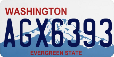 WA license plate AGX6393