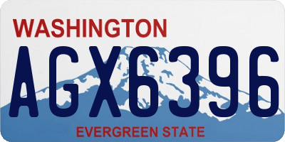WA license plate AGX6396