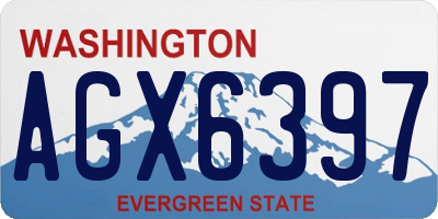 WA license plate AGX6397