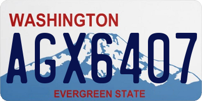 WA license plate AGX6407
