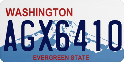 WA license plate AGX6410