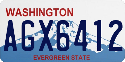 WA license plate AGX6412