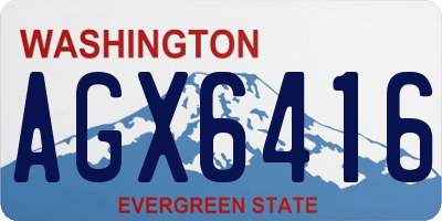 WA license plate AGX6416