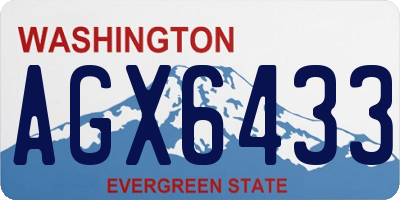WA license plate AGX6433