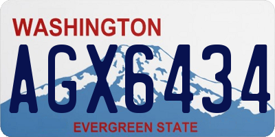 WA license plate AGX6434