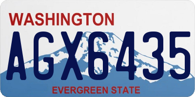WA license plate AGX6435