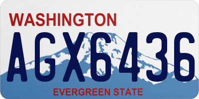 WA license plate AGX6436