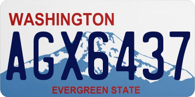 WA license plate AGX6437