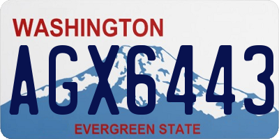 WA license plate AGX6443