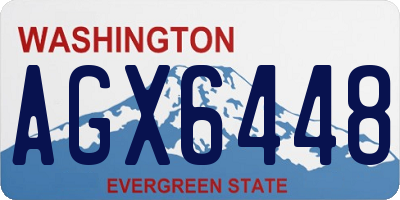 WA license plate AGX6448