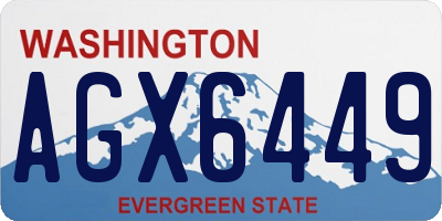 WA license plate AGX6449