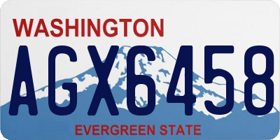 WA license plate AGX6458