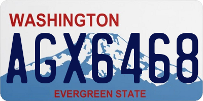 WA license plate AGX6468