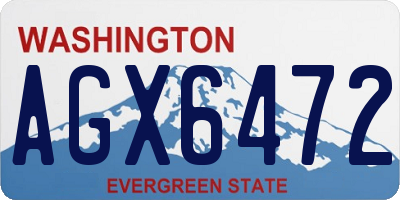 WA license plate AGX6472
