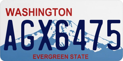 WA license plate AGX6475