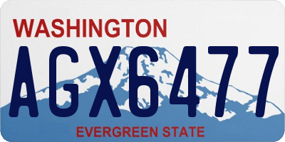 WA license plate AGX6477