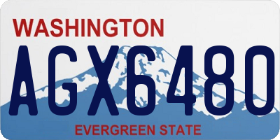 WA license plate AGX6480