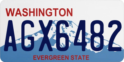 WA license plate AGX6482