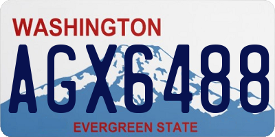 WA license plate AGX6488