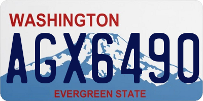 WA license plate AGX6490