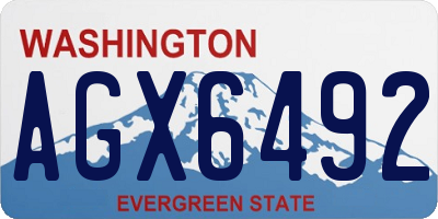 WA license plate AGX6492