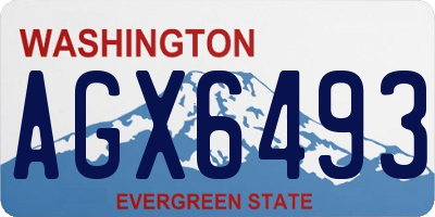 WA license plate AGX6493