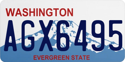 WA license plate AGX6495